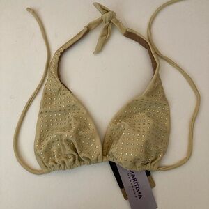 CIA.Maritima Light Golden Bikini Top Petite Small Brand New
